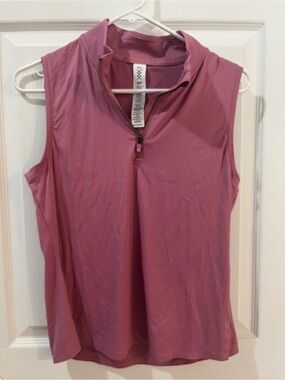 Rhone small Sleeveless Quarter-Zip Active Top - Mauve Pink